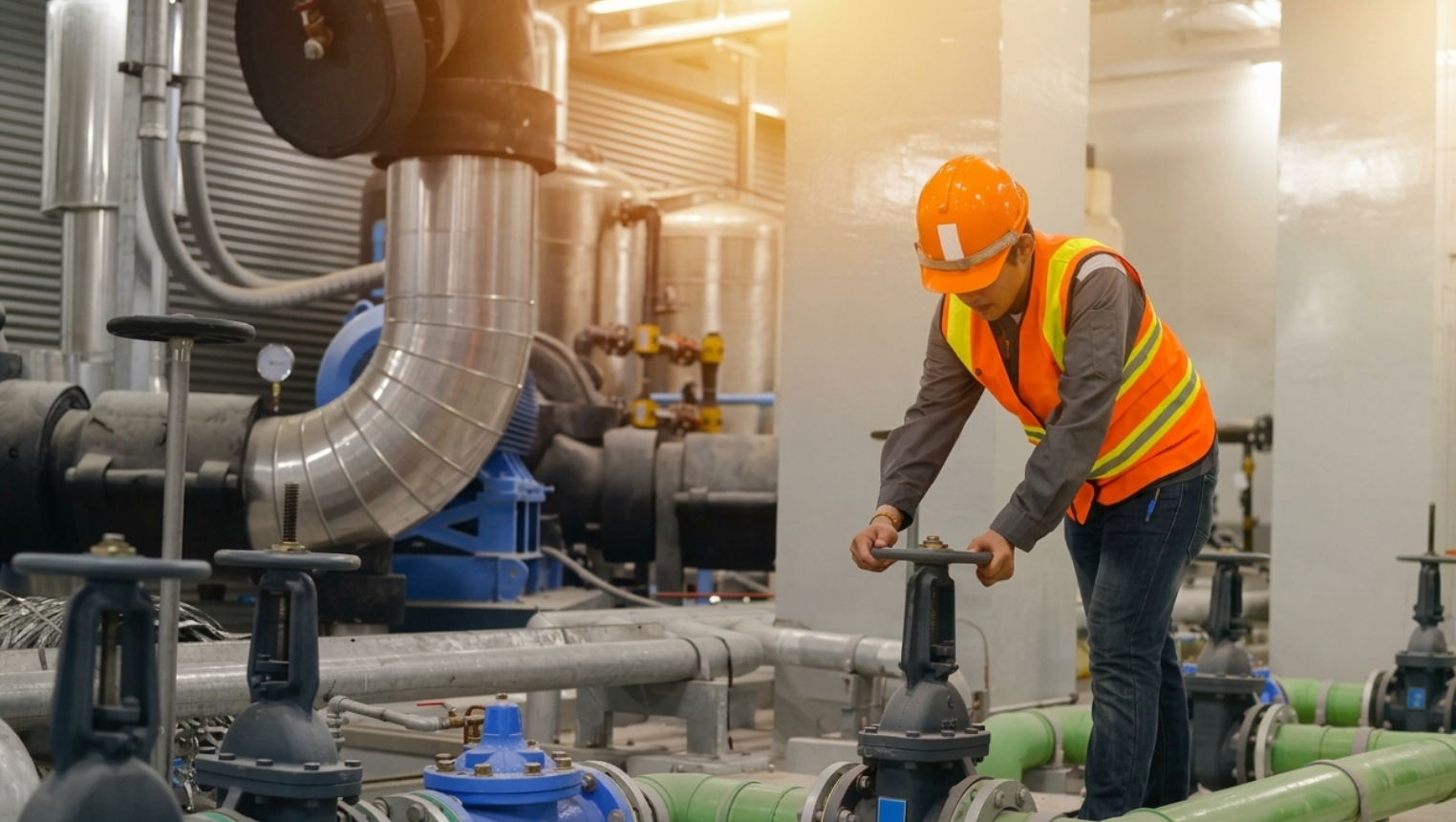 Operario en planta industrial